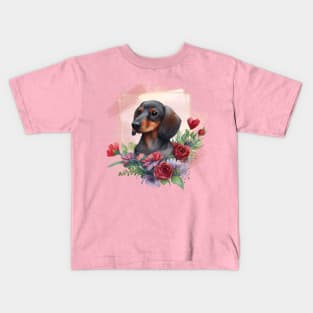 Dachshund Portrait Kids T-Shirt